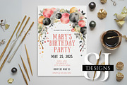 Balloon Wreath Party Invite, an Invitation Template by Sunny Jar Designs (Thumbnail 1 of 3)
