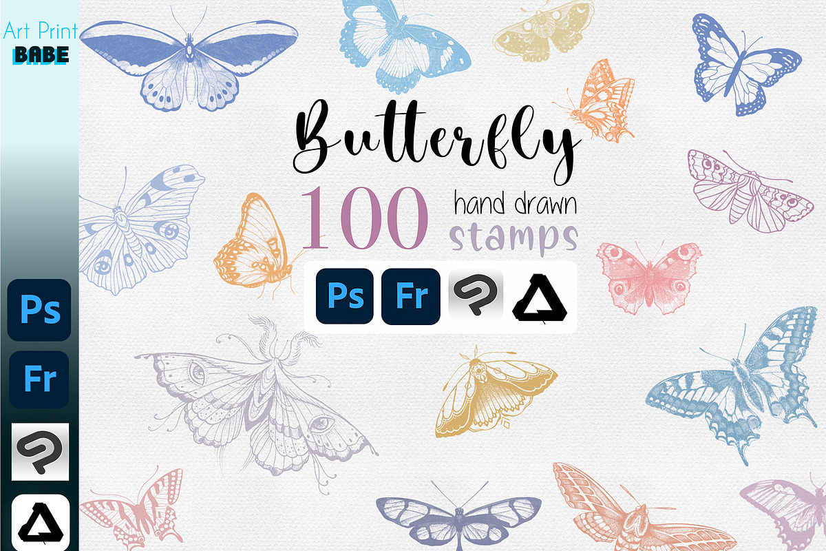 Photoshop Butterfly Stamp ClipStudio, a Brush Add-On by ArtPrintBabe (Photo 1 of 6)