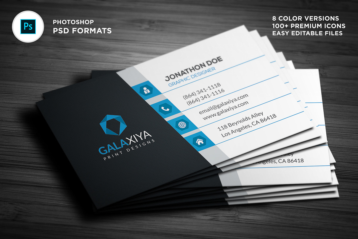 Creative Modern Business Cards, a Business Card Template by Galaxiya (Photo 1 of 11)