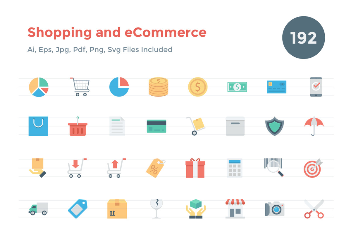 192 Flat Shopping and eCommerce Icon, a Duotone Icon by Creative Stall