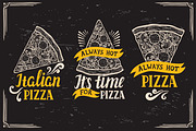 Pizza logo, food illustration, a Food Illustration by SpaceDuck (Thumbnail 1 of 2)