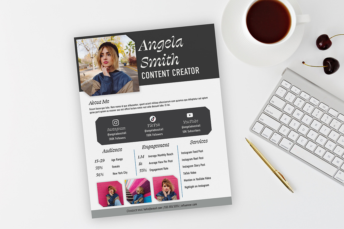 Fun Colorful Influencer Media Kit, a Resume Template by Helen Thompson Design (Photo 3 of 3)