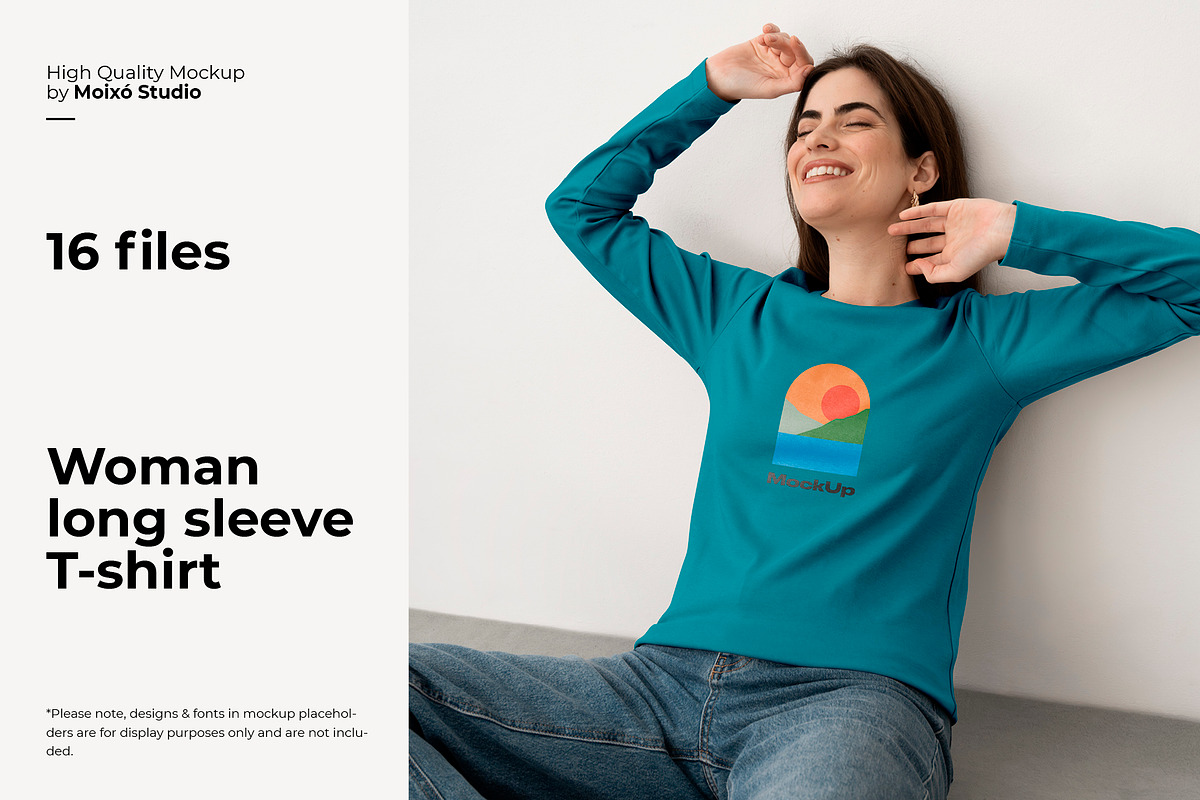 16 Woman long sleeve t-shirt mockups, a Shirt Mockup by Moixo studio (Photo 1 of 10)