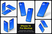 iPhone 15 Pro Mockups Vol 8, an iPhone Mockup by Mockupia (Thumbnail 1 of 6)