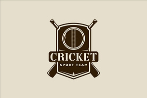 cricket sport emblem logo vintage, a Branding & Logo Template by zyxroun shop