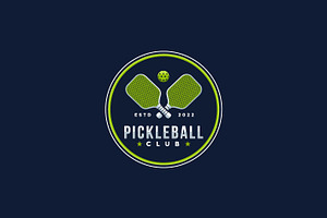 Emblem badge Pickleball club logo, a Branding & Logo Template by DOMHOUZE