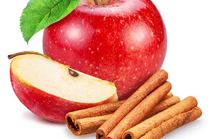 Red apple and cinnamon sticks, a Food & Drink Photo by Volff
