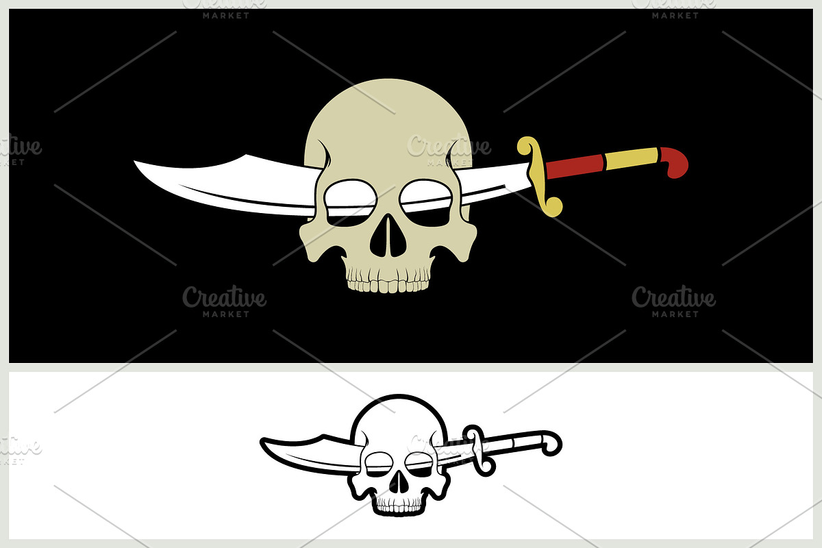 Skull Piercing Sword Vector, a Branding & Logo Template by Atlantis X Nurman Arbai (Photo 2 of 2)