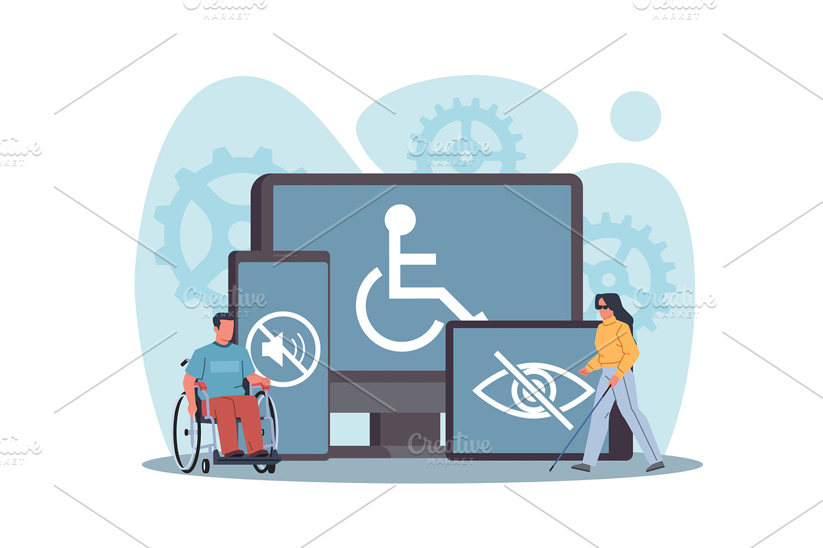 Electronic devices for disabled, a Technology Illustration by YummyBuum