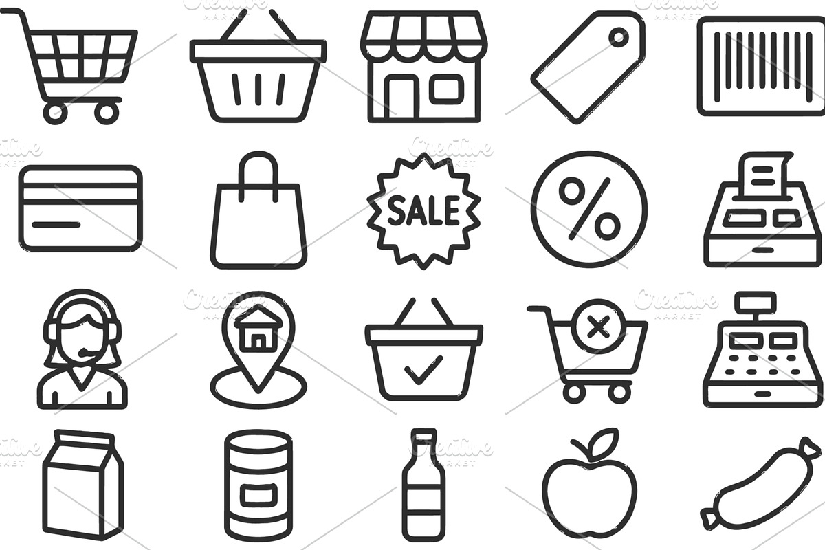 Vector illustration of shopping line, an Object Illustration by ZinetroN