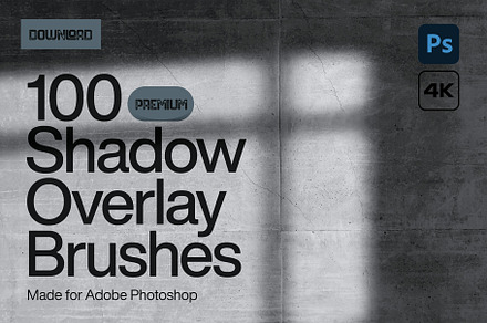 100 Shadow Overlay Photoshop Brushes, a Brush Add-On by PremiumMockup