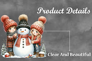 Christmas Girl With Snowman Sublimat, a Seasonal Illustration by Craft Nest (Thumbnail 3 of 5)