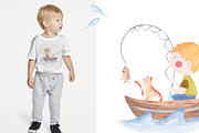 Fishing Watercolor Clipart, an Illustration by natalisart (Thumbnail 6 of 10)