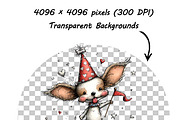 30 whimsical dog birthday clipart, an Illustration by one-touch (Thumbnail 8 of 17)