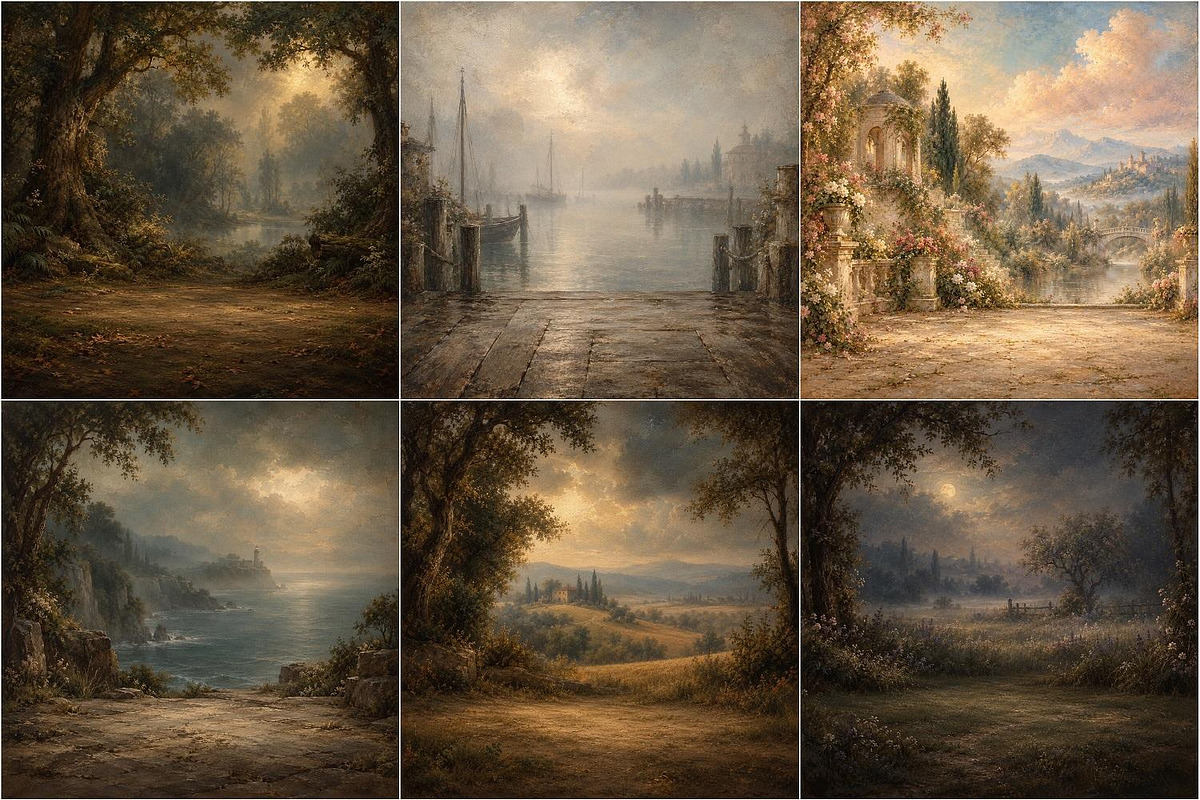 Painterly Landscape Digital Backdrop, a Background Graphic by Walllow Creatives (Photo 2 of 7)