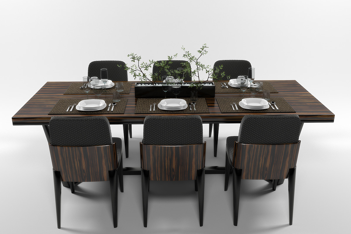 Dining furniture set 2807, a Furniture 3D Model by inDahouze (Photo 6 of 11)