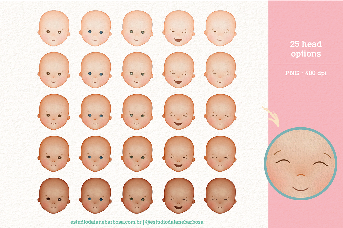 Girls - Cliparts Set, an Illustration by Estudio Daiane Barbosa (Photo 2 of 13)