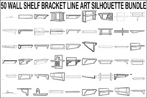 Wall Shelf Bracket Vector Bundle, an Illustration by Gaye Art