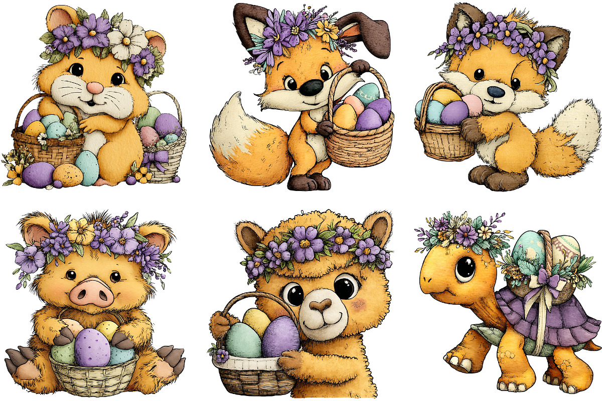 Watercolor Spring animals Illustrati, an Illustration by Sublimation Artist (Photo 4 of 7)