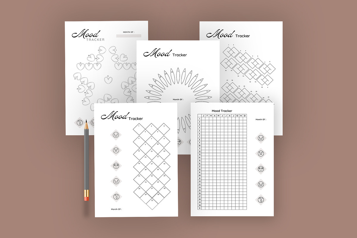 Editable Mood Tracker, a Stationery Template by Design Zone