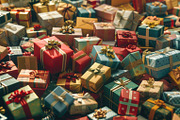 86 Gift boxes with ribbons and bows, a Holiday Photo by Handmadefont (Thumbnail 68 of 90)