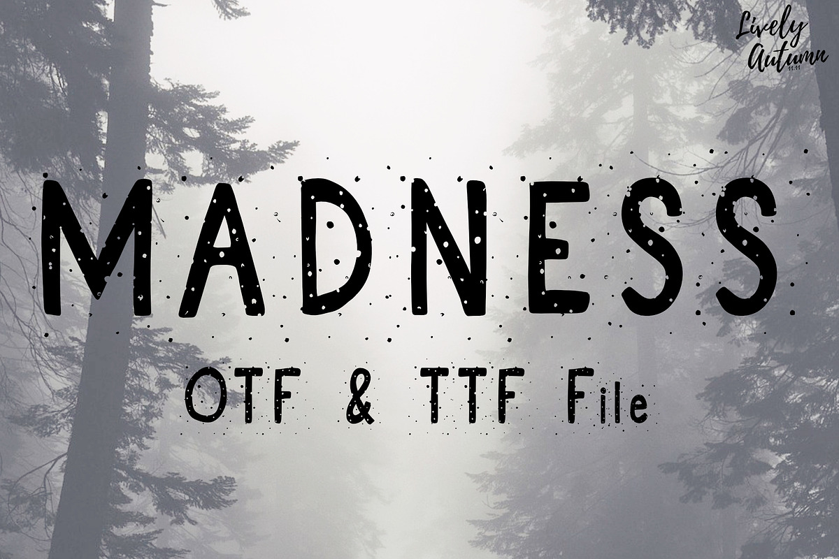 Madness | Stain Sans serif font, a Sans Serif Font by LivelyAutumn11.11 (Photo 1 of 4)