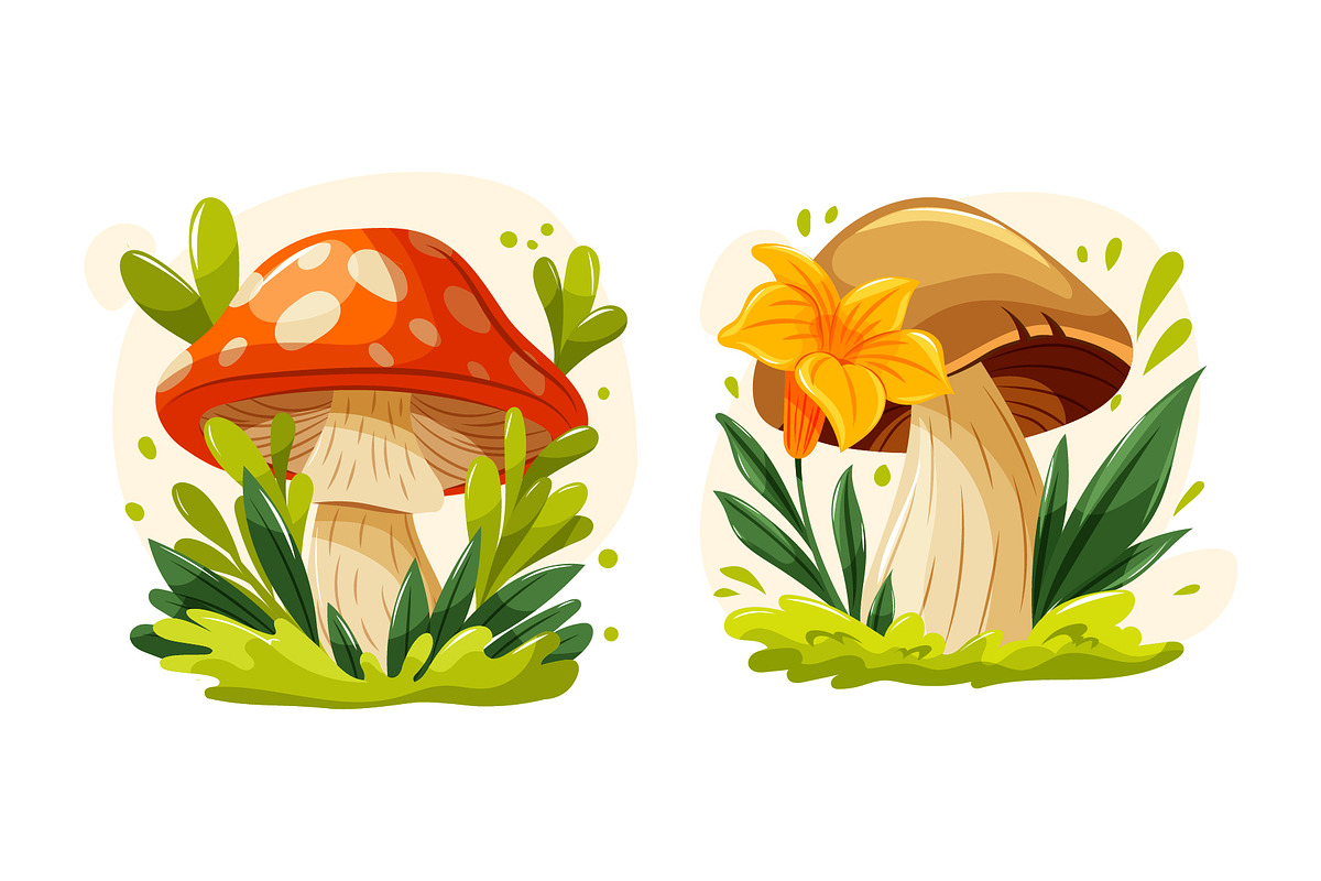 Cozy Mushroom Vector Set, an Object Illustration by Thkatefox (Photo 4 of 4)