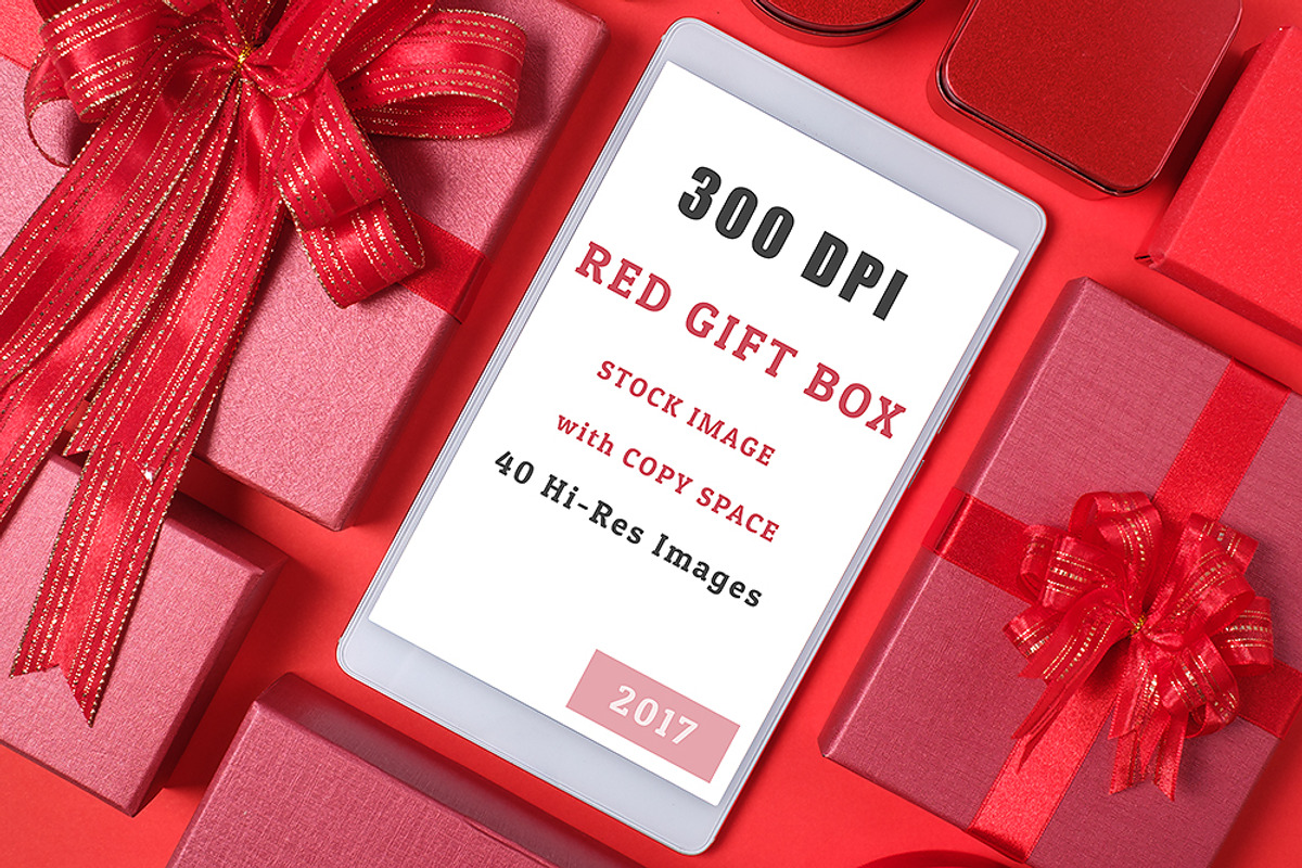 40 Red Gift Box Stock Image, a Books & Magazine Mockup by FWStudio (Photo 3 of 7)