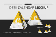 Spiral Pyramid Desk Calendar Mockup, a Print Template by Country4k (Thumbnail 1 of 4)