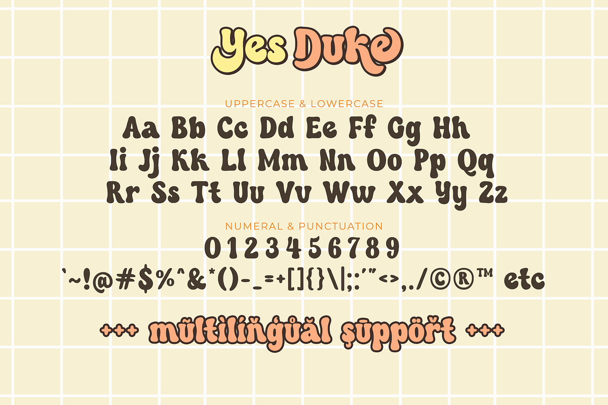 Yes Duke - Cute Retro Groovy Font, a Handwritten Font by Airotype (Photo 9 of 11)