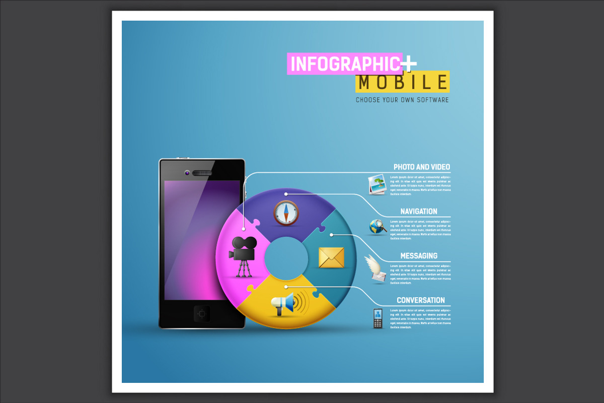 -50% Set of 7 infographics templates, a Background Graphic by frost_newt (Photo 2 of 8)