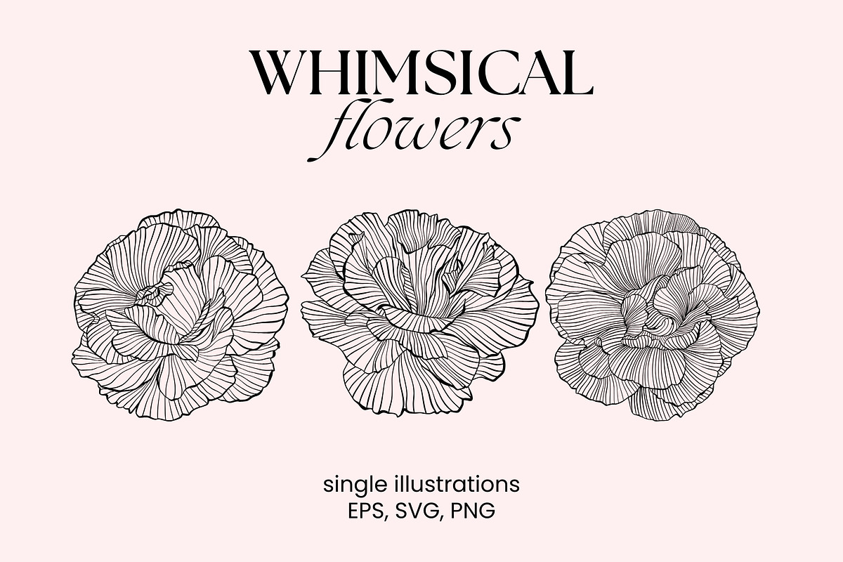 Whimsical Flowers Collection, a Decorative Illustration by ilonitta (Photo 10 of 12)