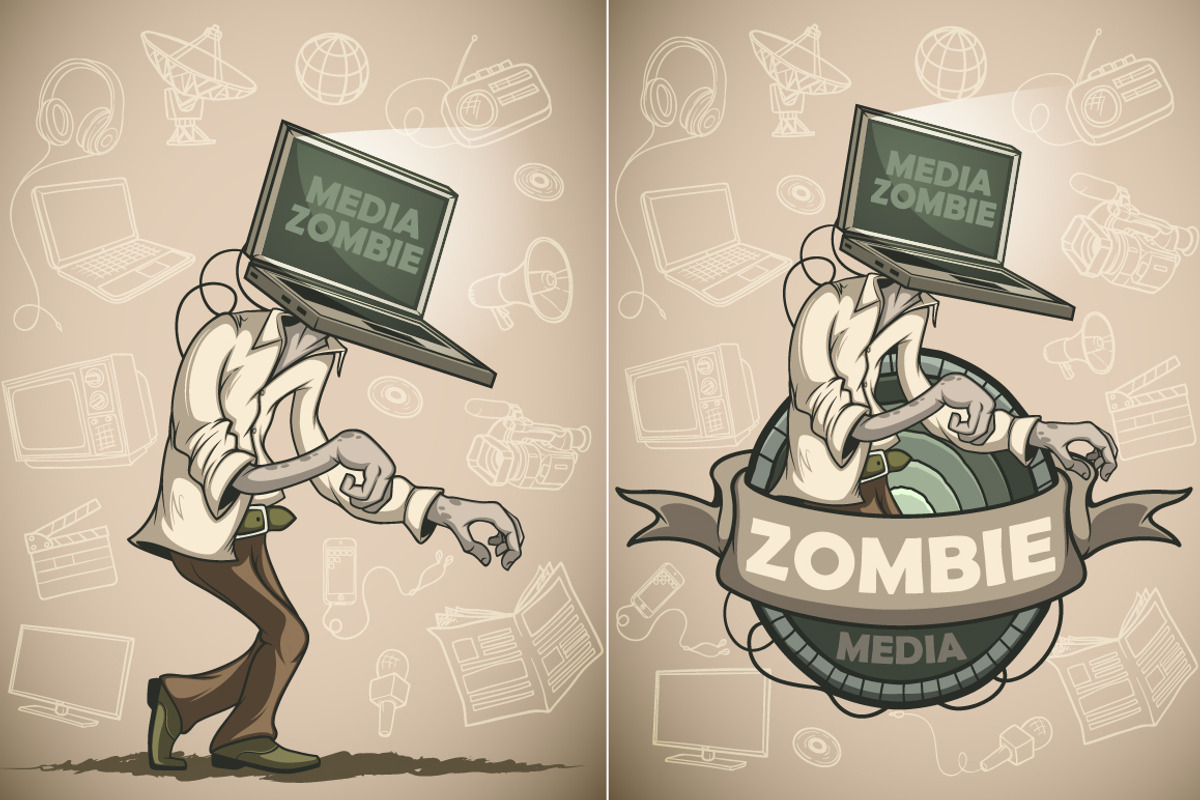 Zombies with devices instead of head, a Person Illustration by yuanden graphics (Photo 2 of 3)