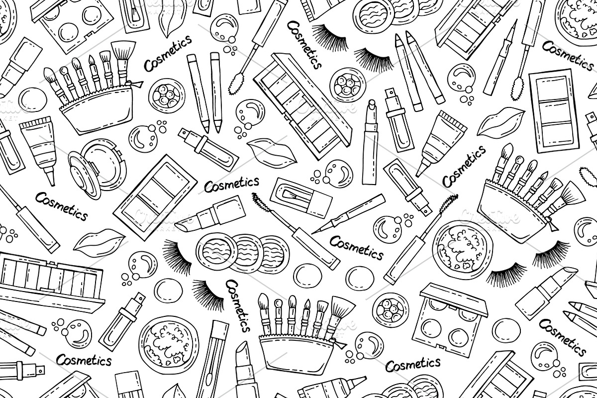 Pattern on the theme of cosmetics, a Pattern Graphic by Olga Chuklay (Photo 3 of 4)
