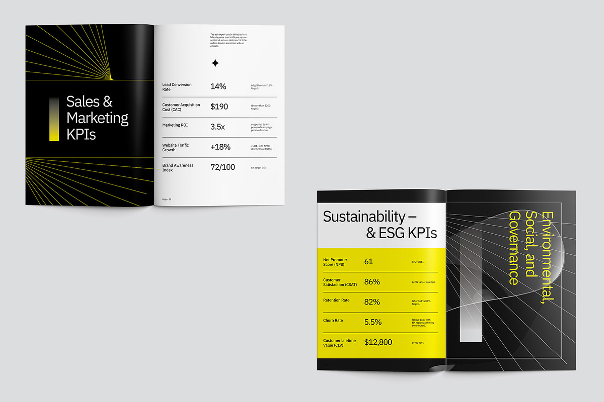 Modern Minimalist KPI Report - Bline preview 6