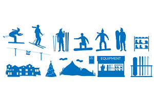 Winter ski resort people and, a Sport Illustration by SiberianArt