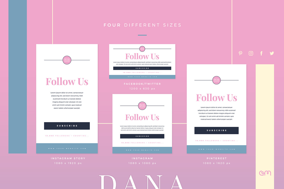 Dana Social Media Pack, a Social Media Template by AM Studio (Photo 2 of 14)
