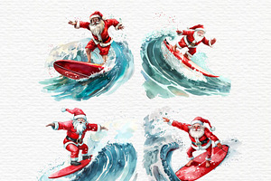 Tropical Christmas Watercolor Clipar