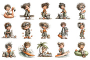 Summer Beach Kids Clipart Bundle, a Seasonal Illustration by OK Design (Thumbnail 3 of 6)