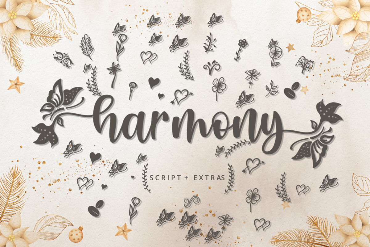 Harmony Script + Extras, a Script Font by Cut Story (Photo 3 of 8)