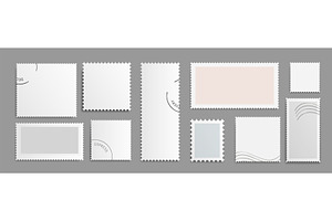 Postal stamp mockup set, an Illustration by art PVP - market
