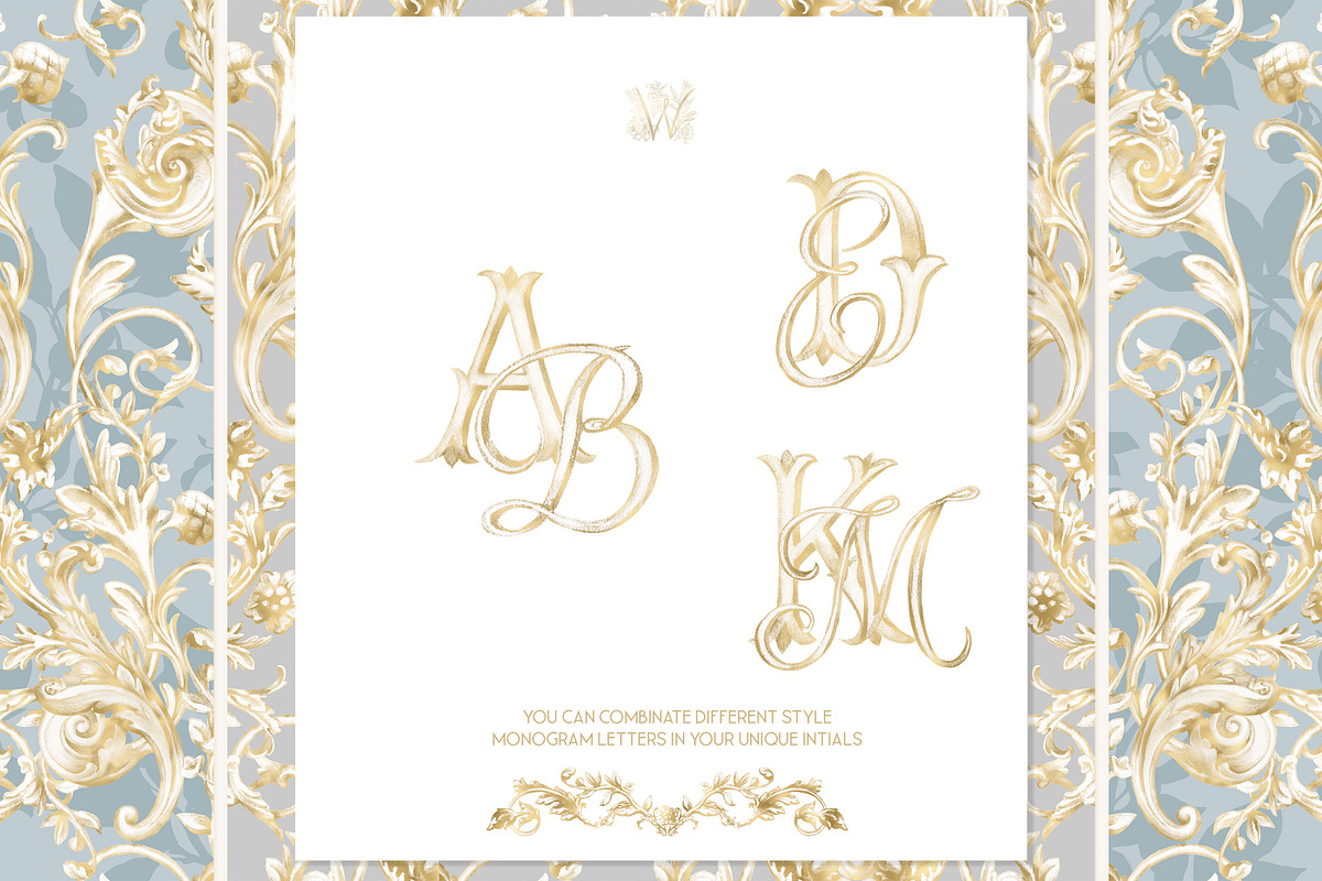Gold Wedding Crest Watercolor Set, a Decorative Illustration by WonderWonder (Photo 8 of 9)