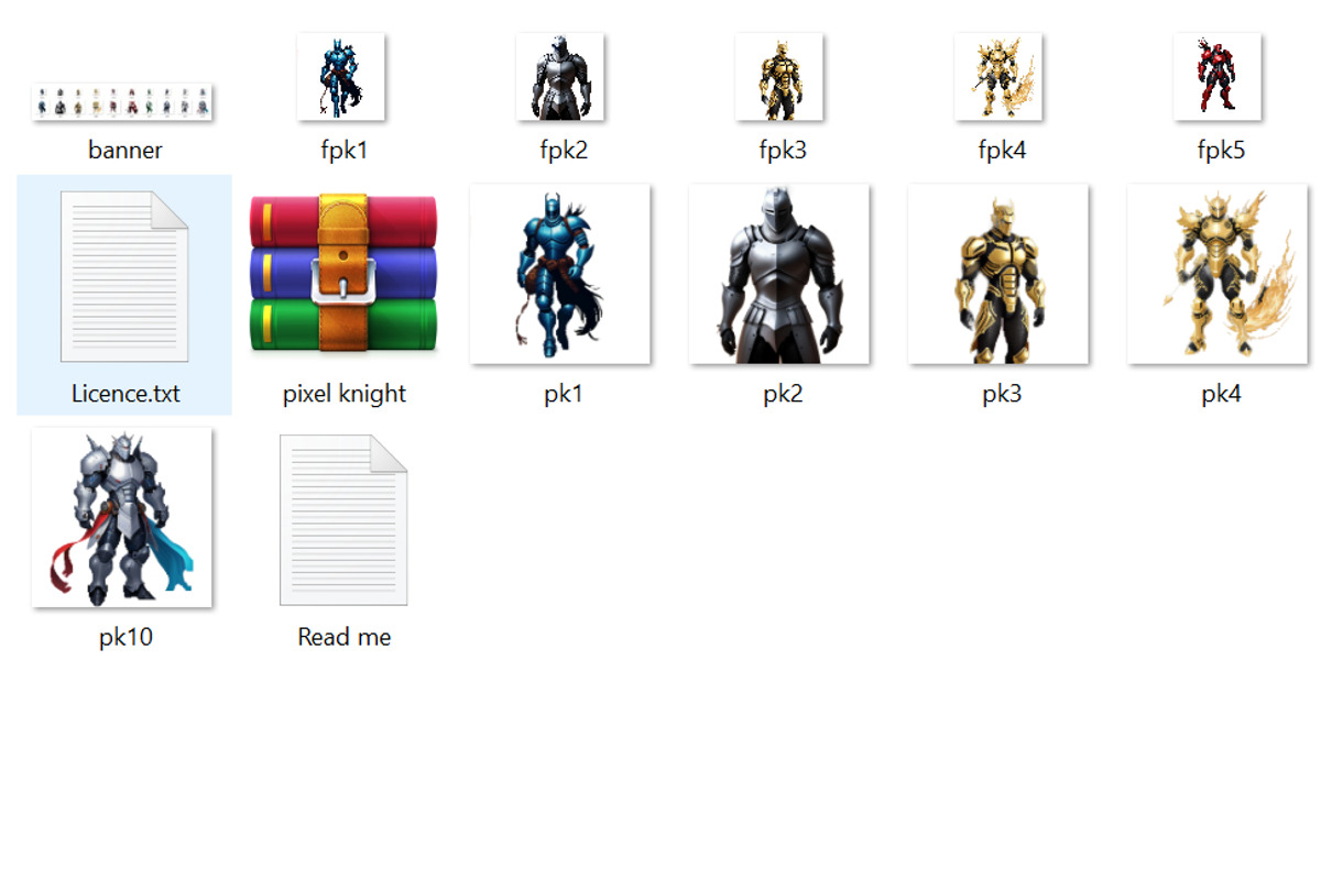 10 Unique Pixel Knights/ pixel art k, a Texture Graphic by Reckoning Web
