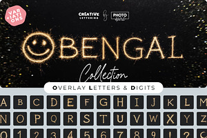 Bengal Sparkling Letters Overlays, a Symbol Font by PhotoSpirit