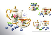 Blueberry. Watercolor collection, a Food Illustration by Daria Ustiugova (Thumbnail 20 of 25)