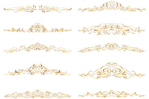 Gold Text Divider Border Clip Art