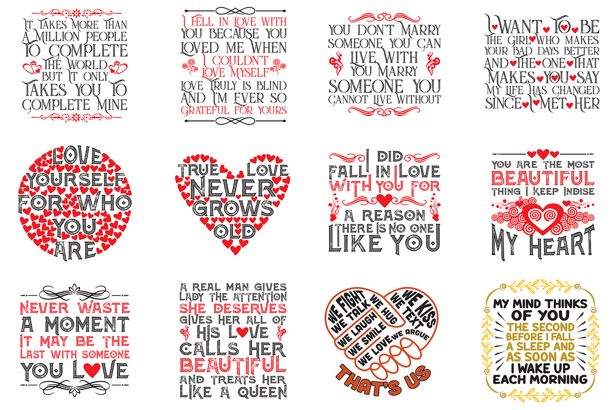 Love Quotes SVG Bundles, a Decorative Illustration by Tosca Digital (Photo 2 of 2)