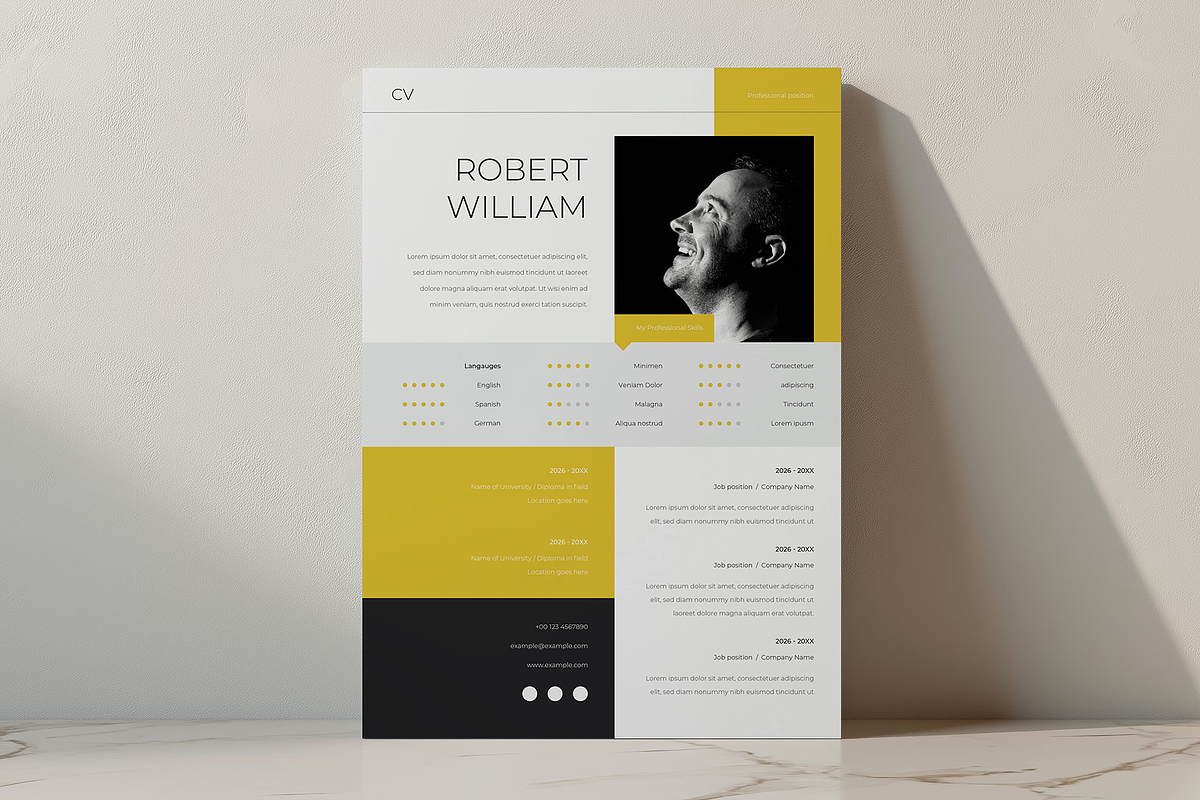 Modern and Clean Resume Template, a Resume Template by Filip Studio (Photo 3 of 4)