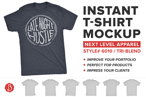 Next Level Tri-Blend T-Shirt Mockups