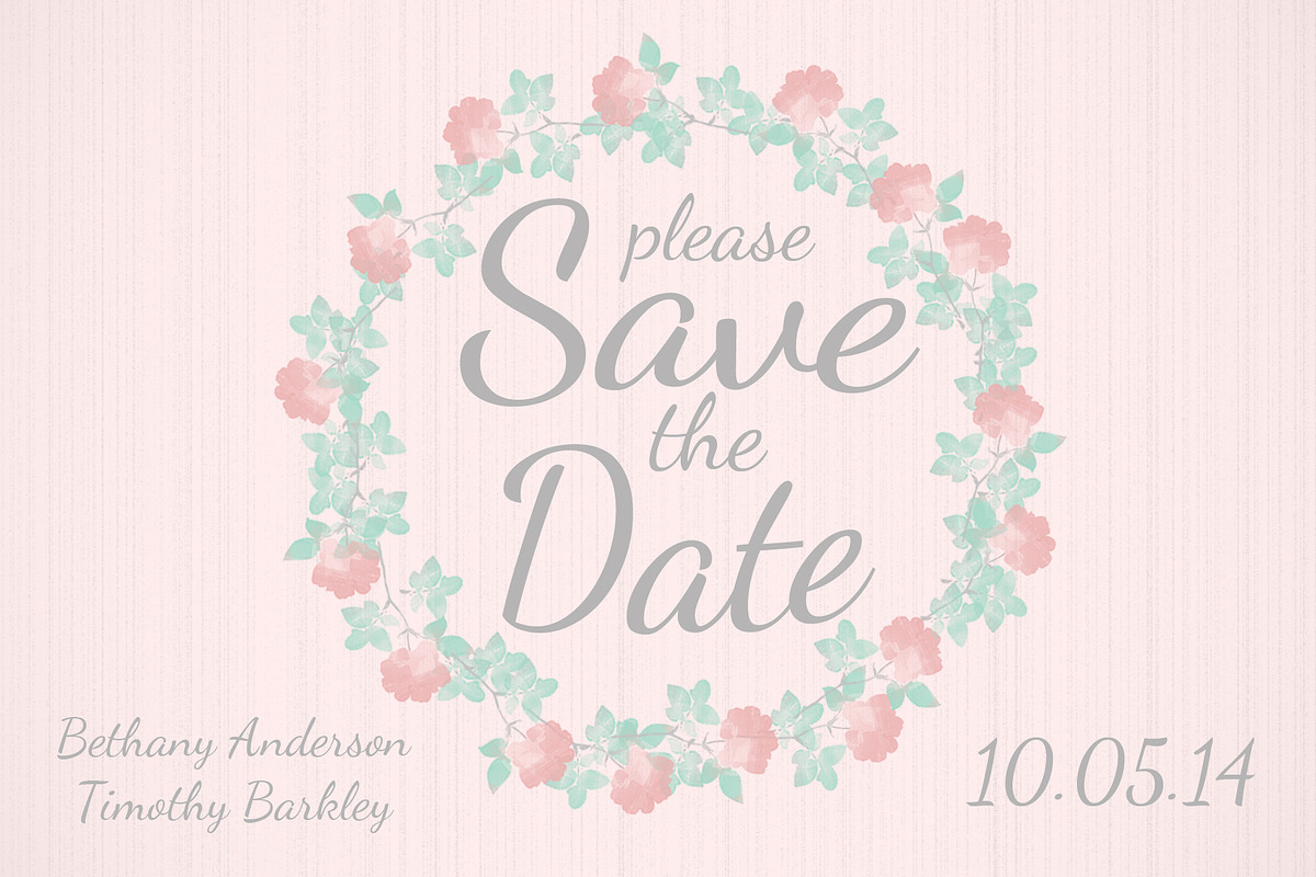 Floral Save the Date, an Invitation Template by tbarkley